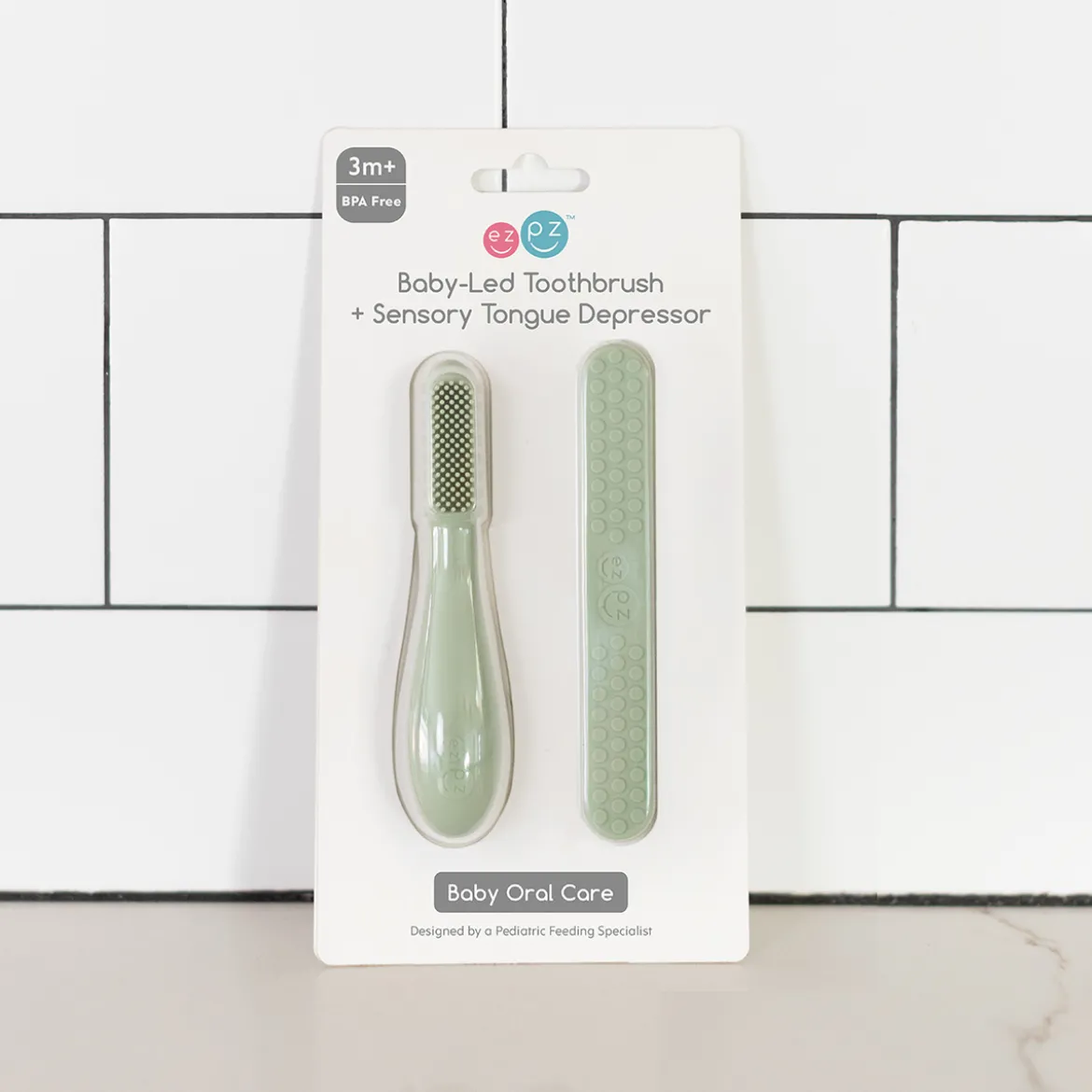 Baby-Led Toothbrush + Sensory Tongue Depressor Dual Pack