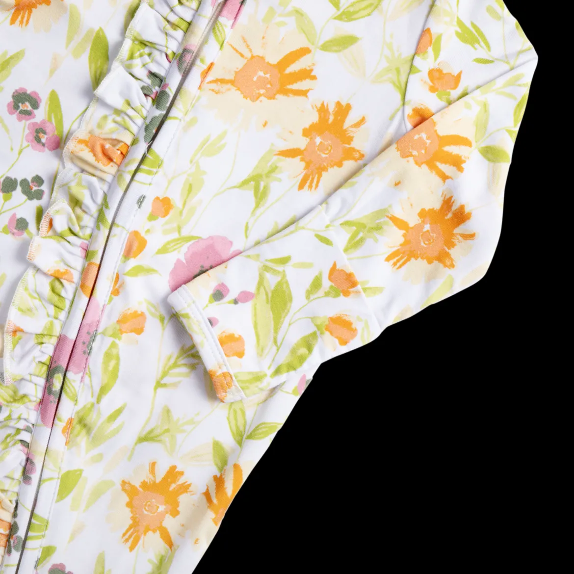 Bamboo Viscose Ruffle 2-Way Zip Footie