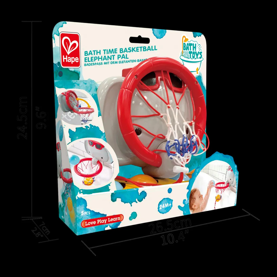 Bath Time Basketball Elephant Pal