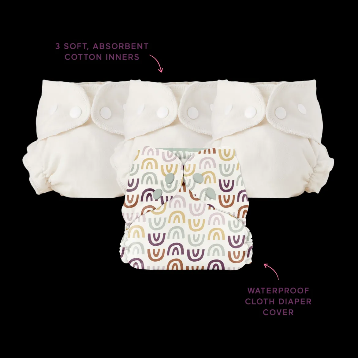 Blowout Proof Cloth Diaper Bundle