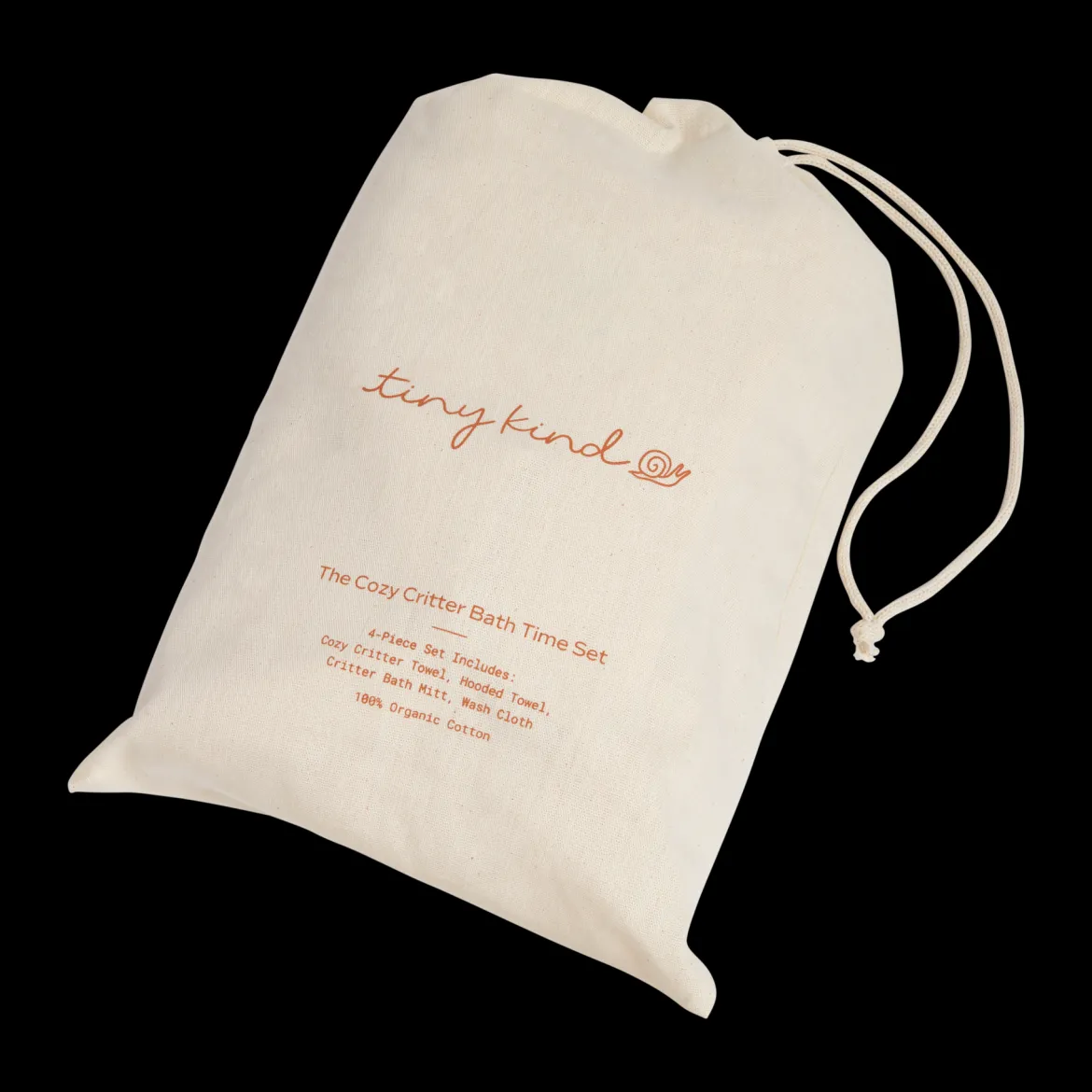 Cozy Critter Organic Cotton Bath Time 4-Piece Set