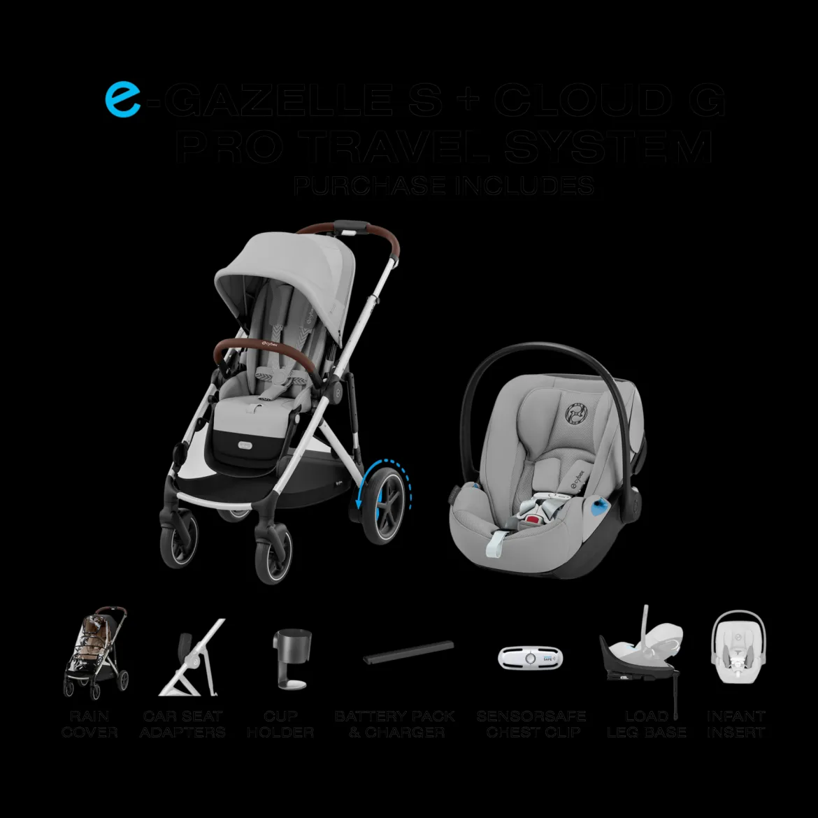 eGazelle S Stroller + Cloud G Pro Travel System