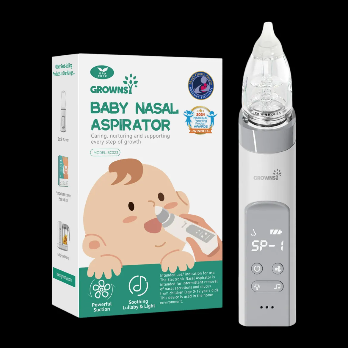 Electric Nasal Aspirator with 3 Silicone Tips