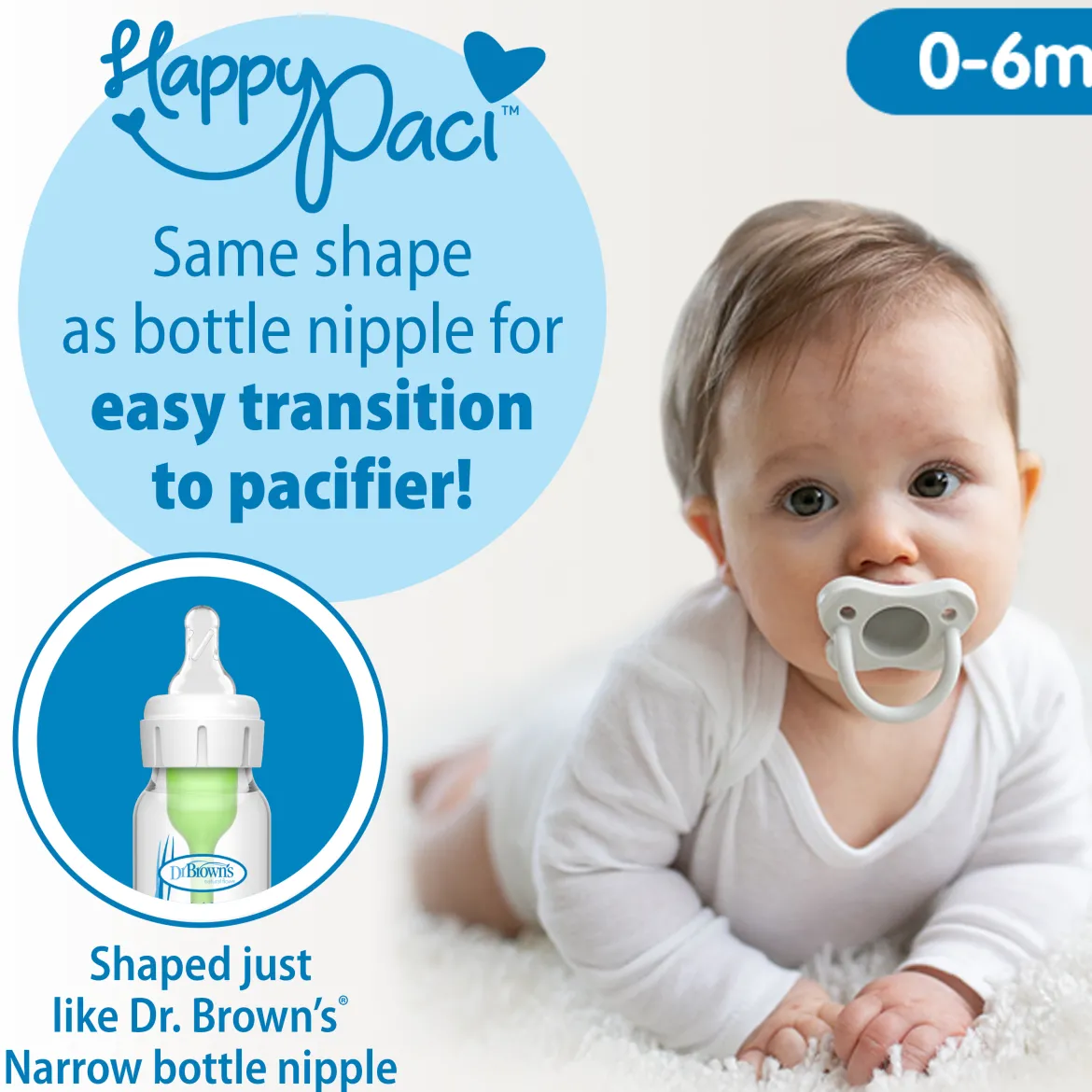 HappyPaci One-Piece Silicone Pacifier (3 Pack)