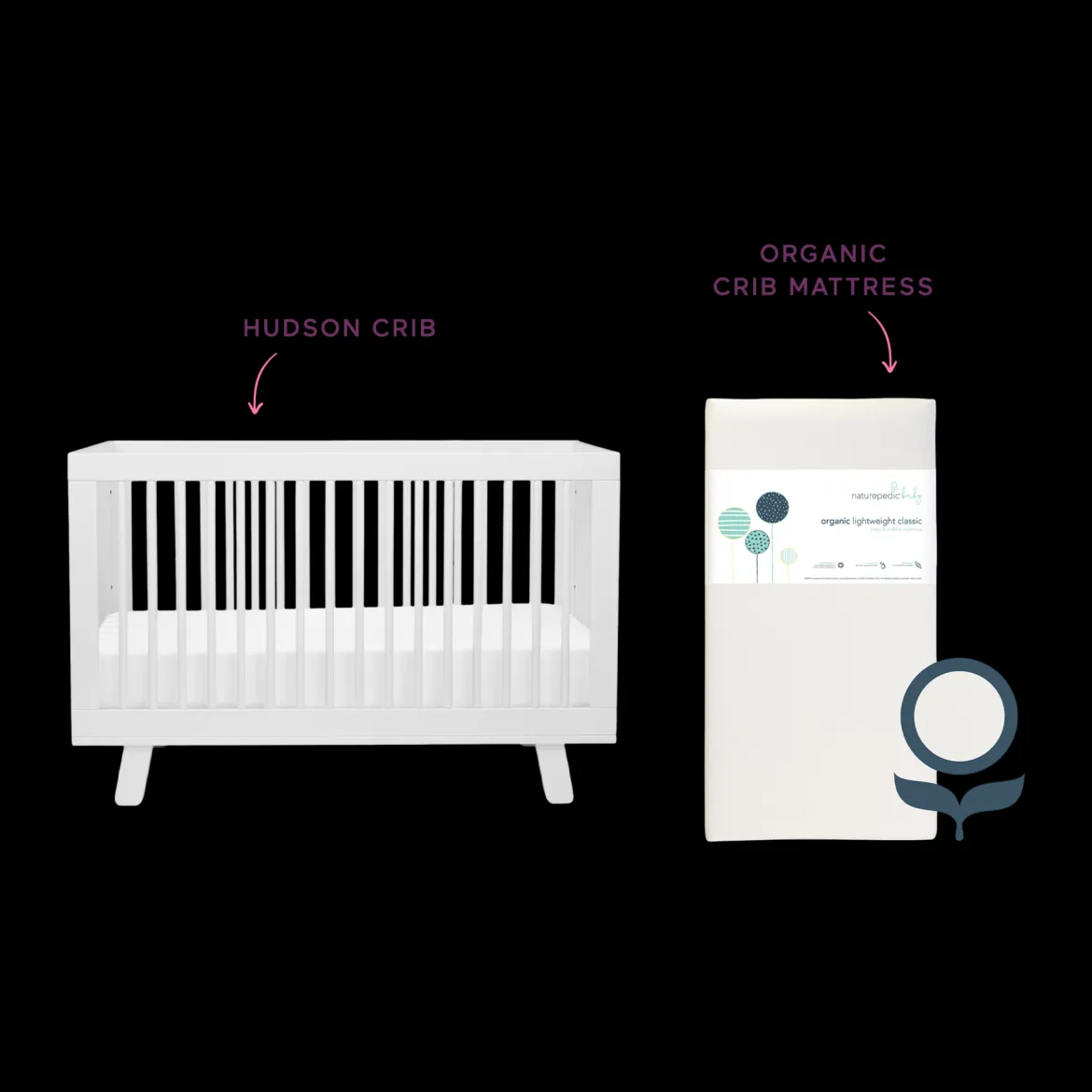 Hudson Crib & Organic Mattress Bundle