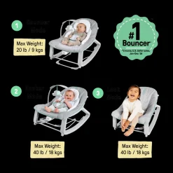 Ingenuity Keep Cozy 3-in-1 Grow with Me Baby Bouncer, Rocker & Toddler Seat