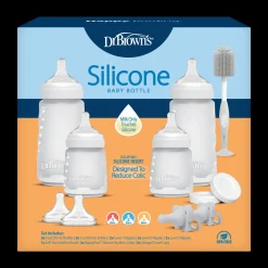 Options+ Wide-Neck Silicone Baby Bottle Set