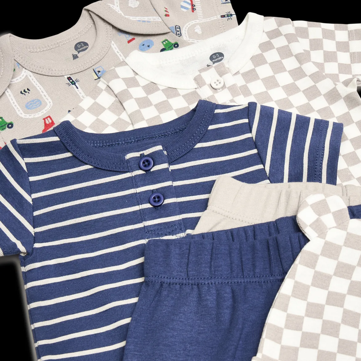 Organic Cotton Bodysuit, Pant & Hat Set (6 Piece)