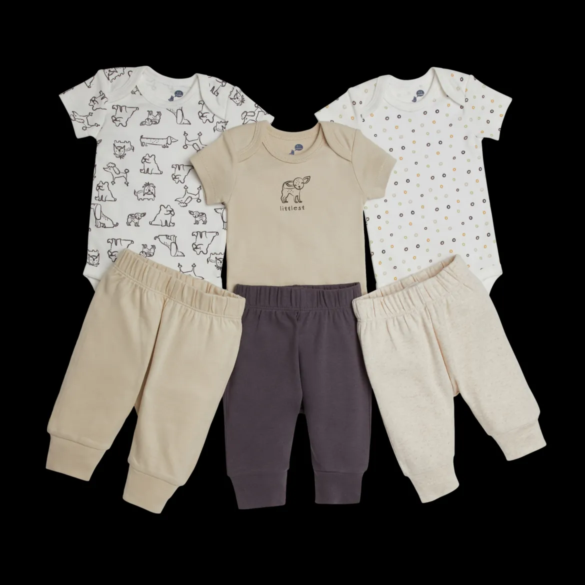 Organic Cotton Short Sleeve Bodysuit & Pant 6-Piece Gift Set