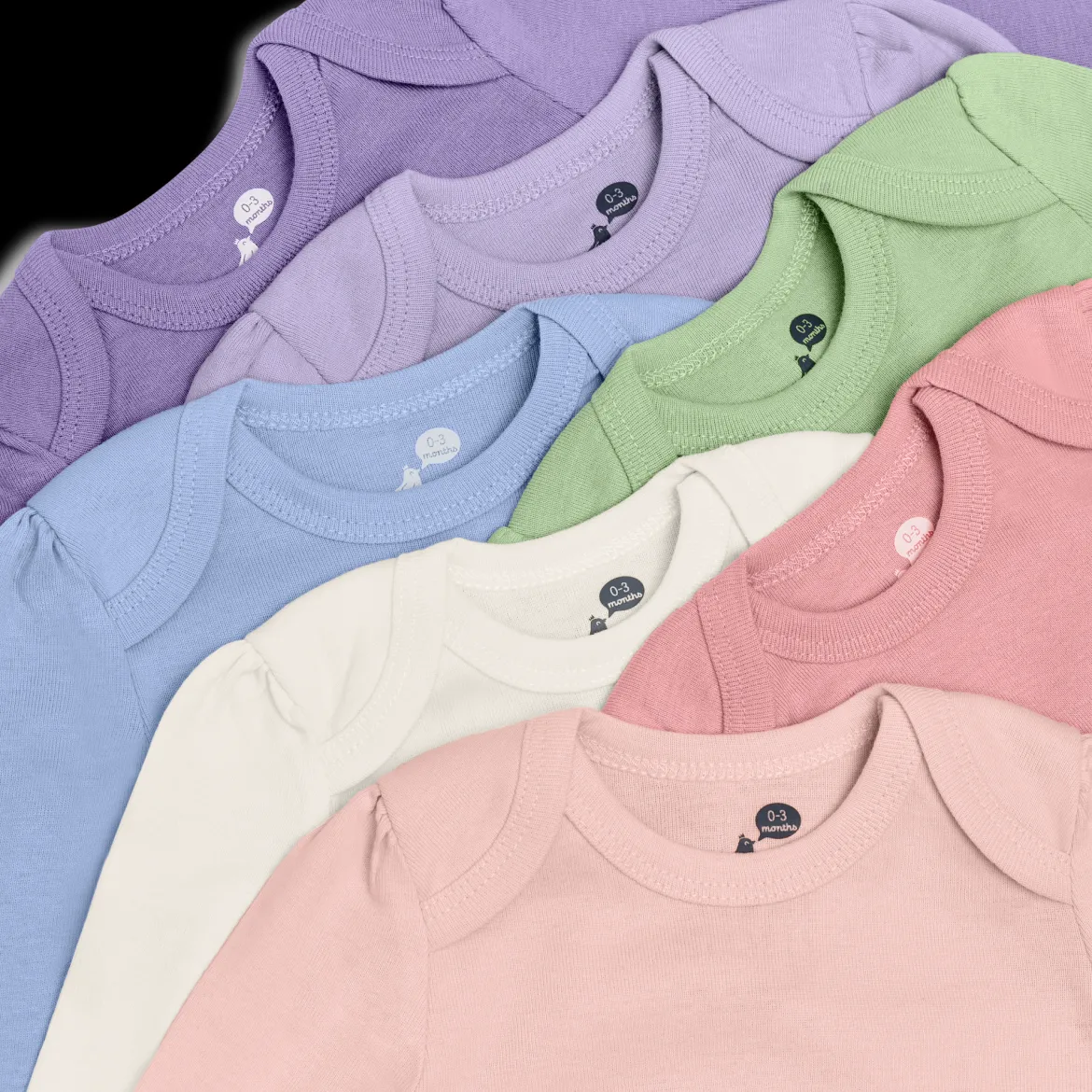 Organic Cotton Solid Long Sleeve Bodysuit (7 Pack)