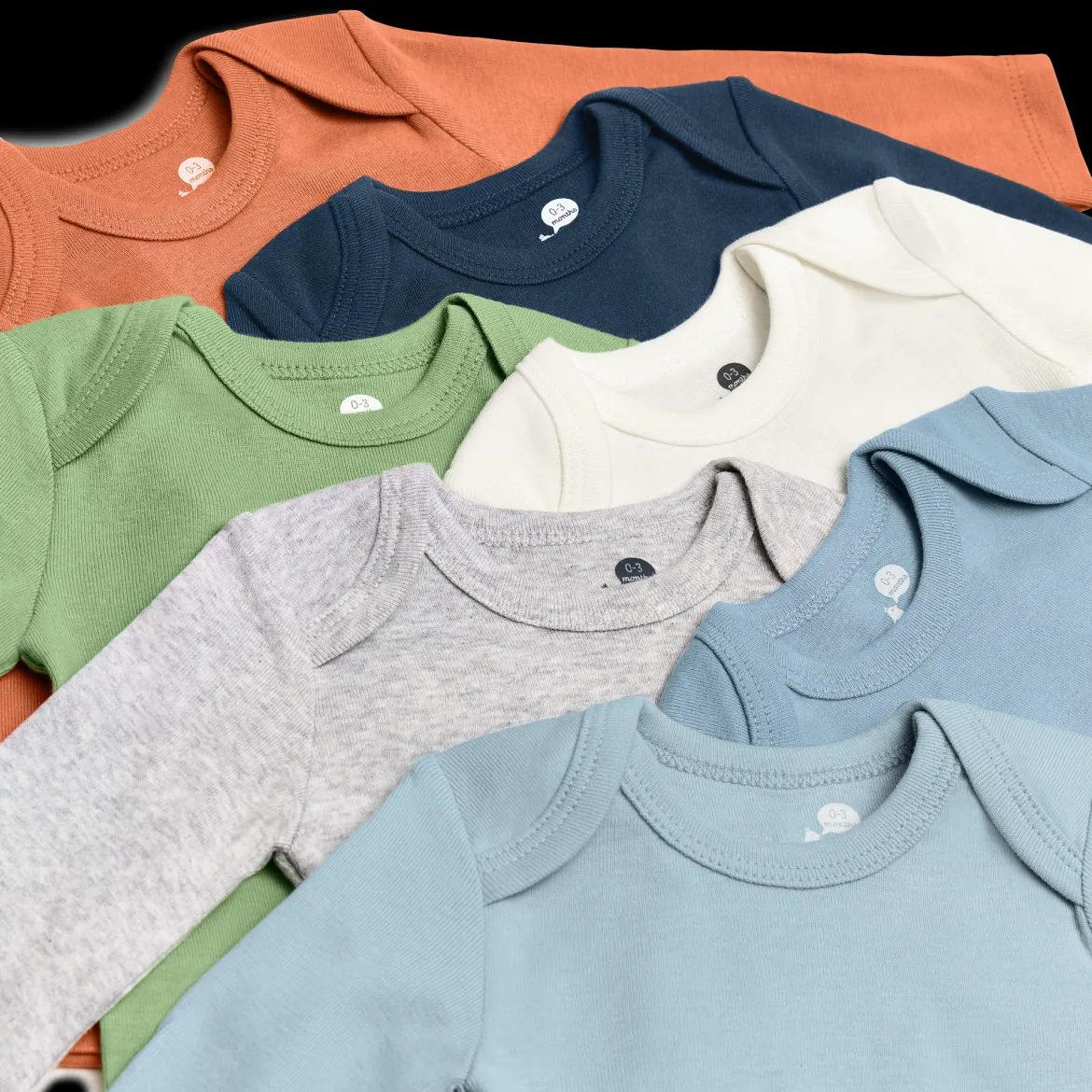 Organic Cotton Solid Long Sleeve Bodysuit (7 Pack)