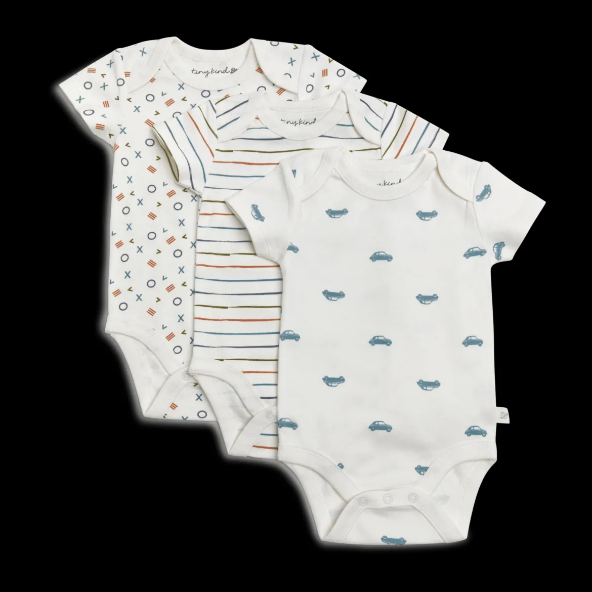 Organic Printed Short Sleeve Bodysuit (3 Pack)