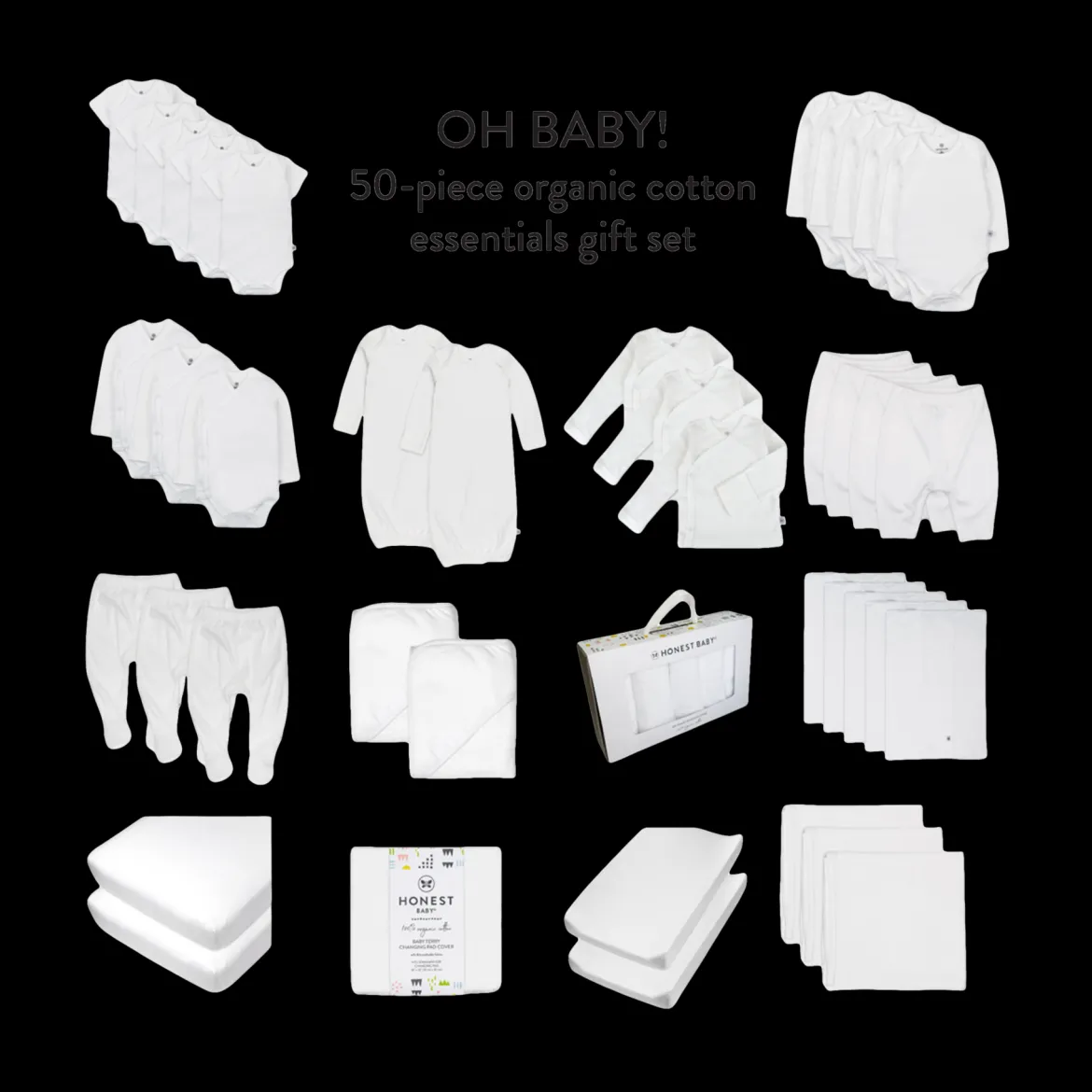 50-Piece Organic Cotton Oh Baby Gift Set