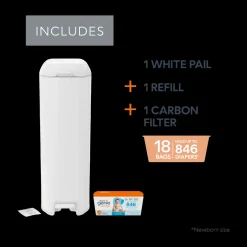 Platinum Stainless Steel Diaper Pail with Easy Roll Refill Bags