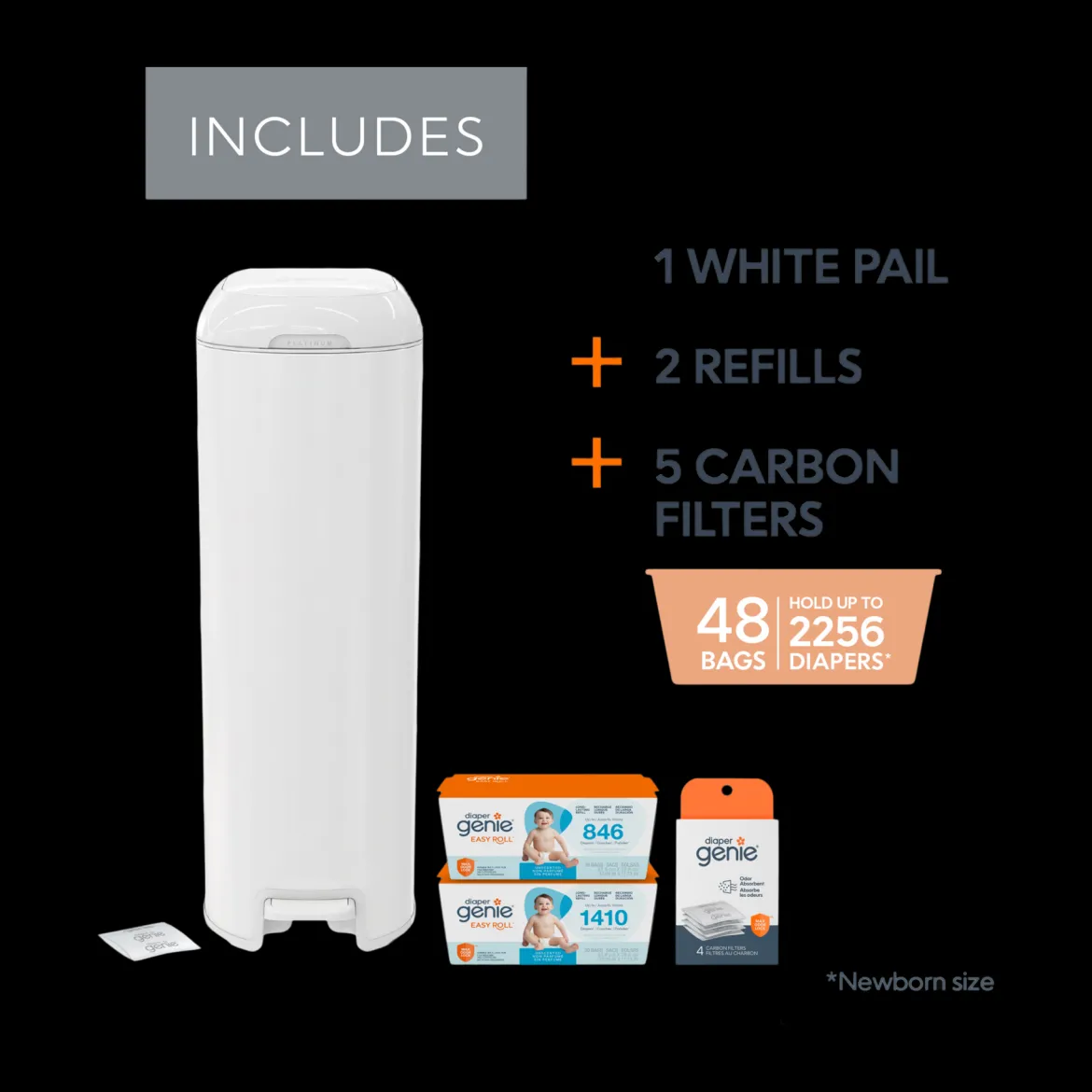 Platinum Stainless Steel Diaper Pail Gift Set