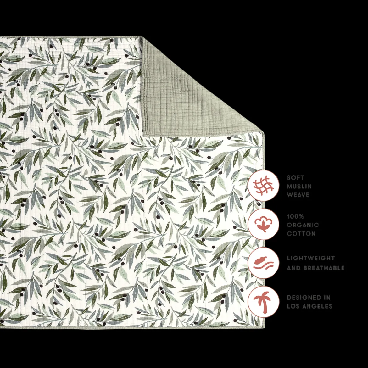 Quilt in 3-Layer GOTS Certified Organic Muslin Cotton