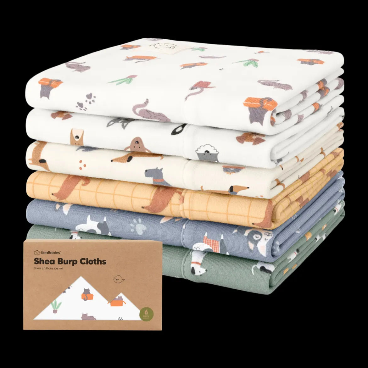 Shea Burp Cloths (6 Pack)