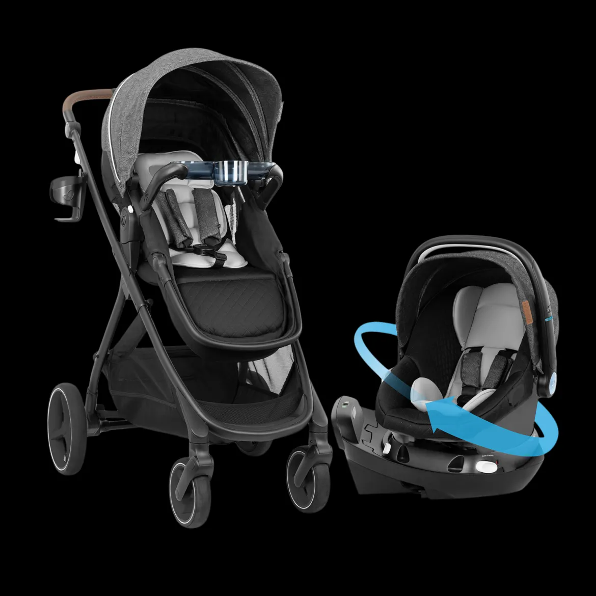 Shyft Intuiti+ Travel System featuring Revolve180 LiteMax NXT with SensorySoothe