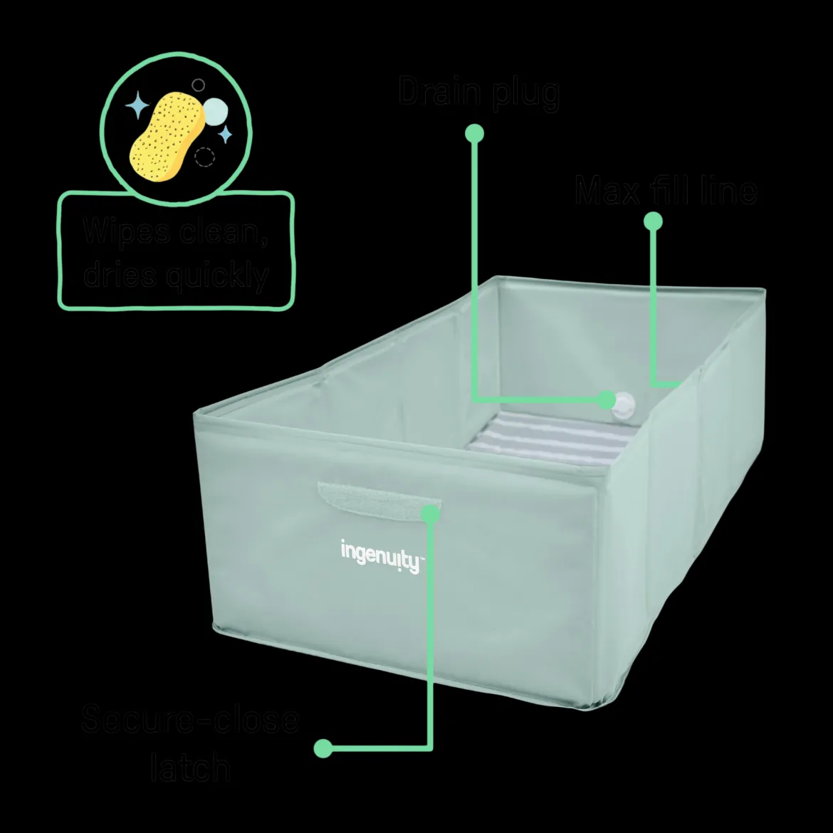 Tuckaway Toddler Tub, Converts Shower to Tub