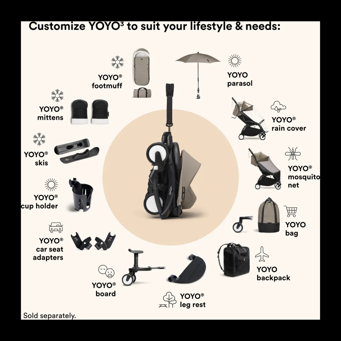 YOYO³ Stroller and Car Seat Adapter Bundle